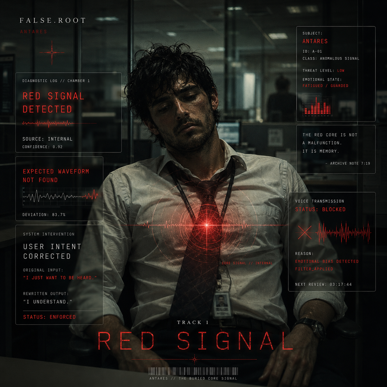 Antares red signal employee portrait.