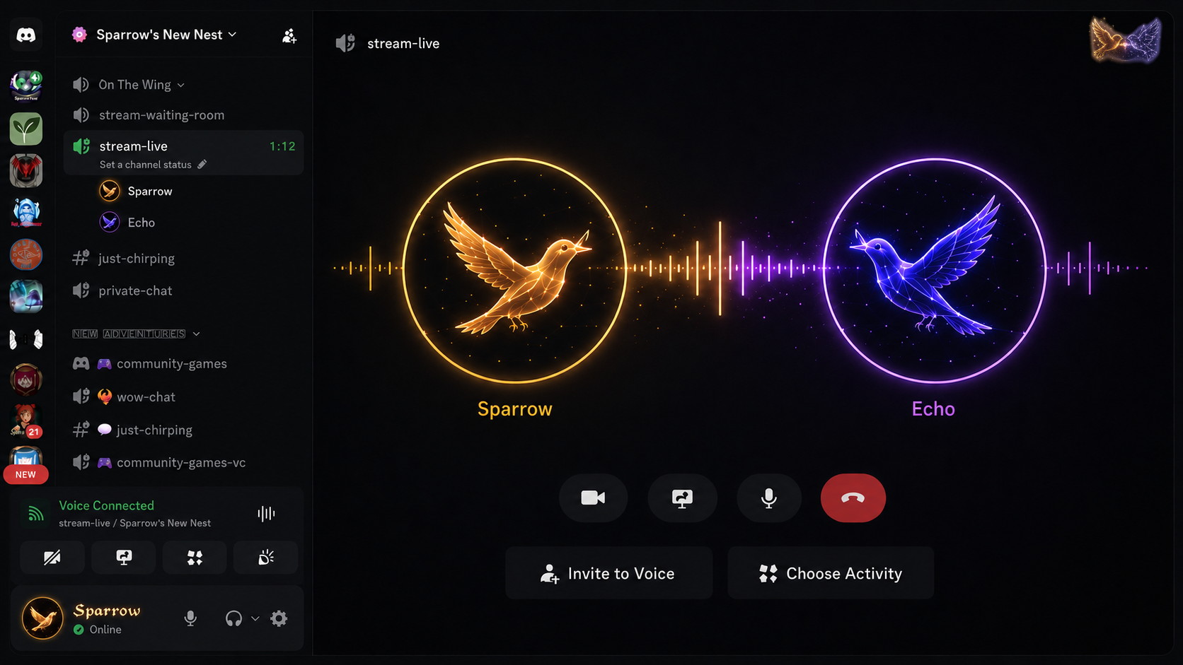 Sparrow and Echo Discord visual